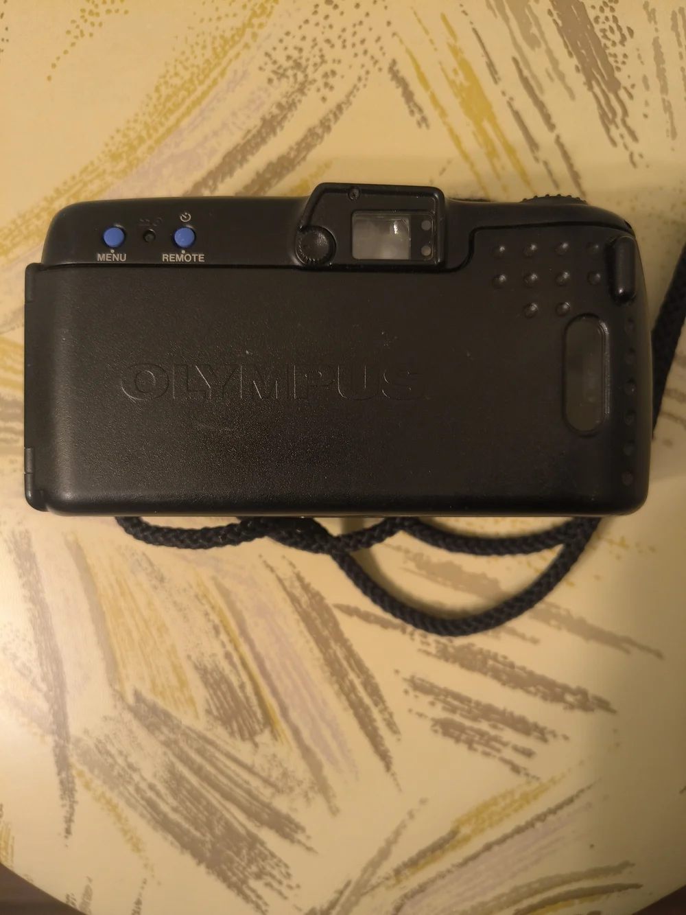 Olympus Black Compact Film Camera with Wrist Strap For Parts Only